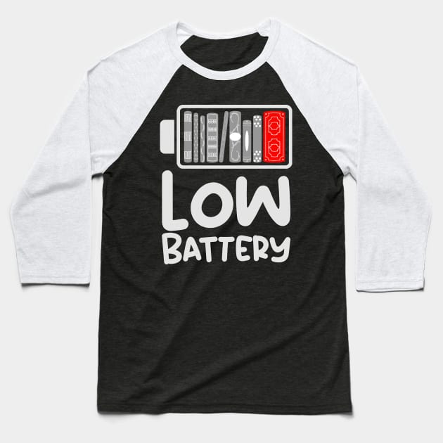 Low Battery Baseball T-Shirt by Chimerillaneous